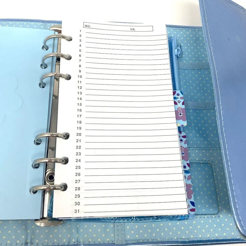Vintage GAP Day Calendar Planner Markers Binder Blue Geometric Flowers NWOT